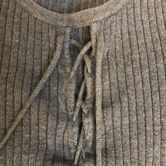 Grey Criss Cross Detail Bodycon Casual Dress - Picture 12 of 12